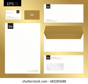 Modern stationery set in vector format, letterhead, business card, envelope