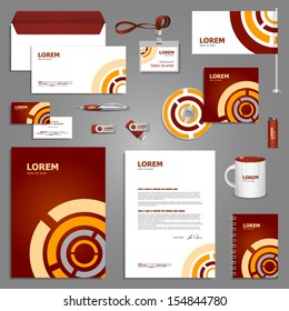 Modern stationery template design with round elements. Documentation for business.