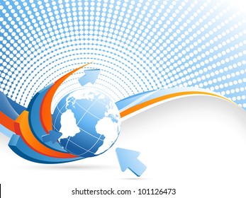 modern  statistic vector with globe and arrows