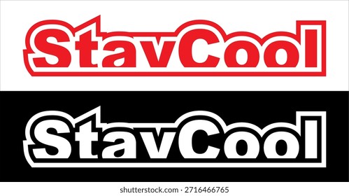 Moderno Vector de texto STAY COOL, diseño de impresión de pegatinas.