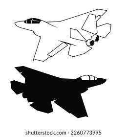 modern stealth jet fighter vector design