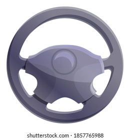 Modern steering wheel icon. Cartoon of modern steering wheel vector icon for web design isolated on white background