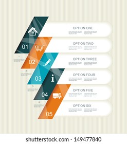 Modern step options banner. Can be used for workflow layout, diagram, number options, step up options, web template, infographics. 