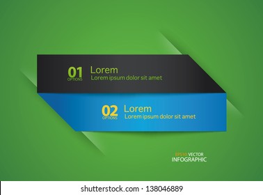 Modern step up origami style options banner. Vector illustration.