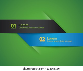 Modern step origami style options banner arrow. Vector illustration.