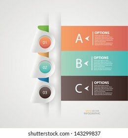 Modern step origami style options banner. Vector illustration.