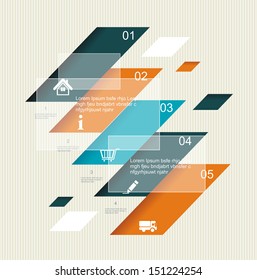 Modern step origami style options banner. Can be used for workflow layout, diagram or infographic, number options, step up options, web template. 