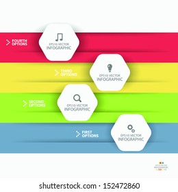 Modern step  origami style options banner. Vector illustration. 