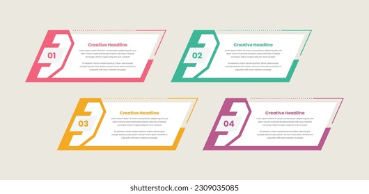 Modern steps infographic template with abstract shape for workflow presentation