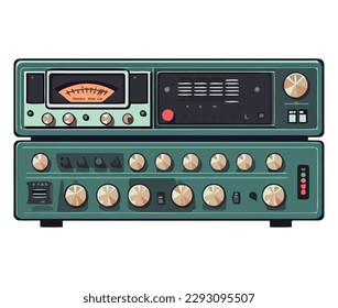 modern stereo equipment over white