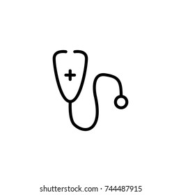 Modern stethoscope line icon. Premium pictogram isolated on a white background. Vector illustration. Stroke high quality symbol. Stethoscope icon in modern line style.