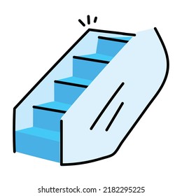 A modern sticker design of escalator