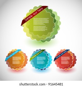 modern sticker/badge with ribbons