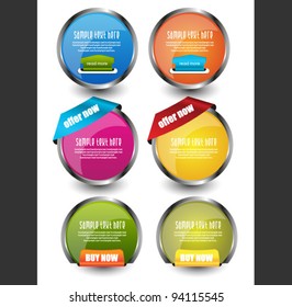 modern sticker/badge with ribbons