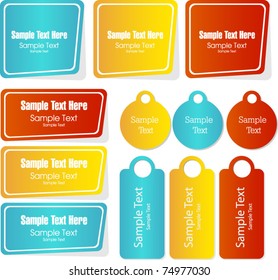 modern stickers and tags