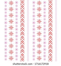 Modern stitches embroidery pattern with simple style for T-Shirt design.