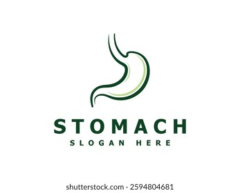 Modern Stomach Logo Design – Medical and Healthcare Vector Illustration.