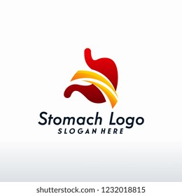 Modern Stomach logo designs vector with swoosh, Health Stomach logo template