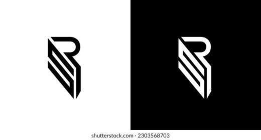 Modern and stong RS initials abstract logo design