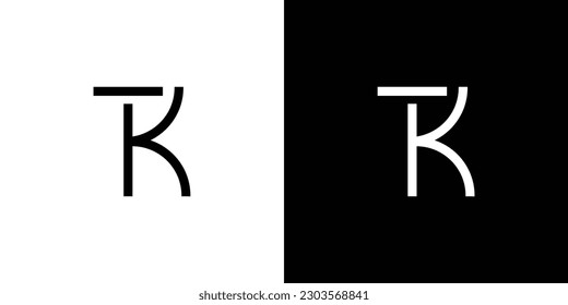 Modern and stong TK initials abstract logo design