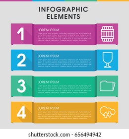 Modern storage infographic template. infographic design with storage icons includes barrel, fragile cargo. can be used for presentation, diagram, annual report, web design.