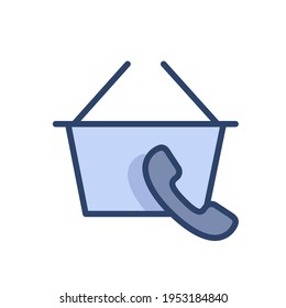 Modern store helpline icon illustration