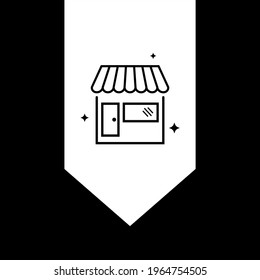 Icono de la tienda moderna sobre fondo negro. ilustración vectorial de línea simple. Icono de tendencia
