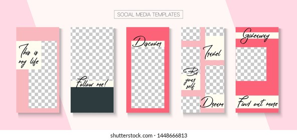 Modern Stories Vector Background. Online Shop Rich VIP Graphic Brand. Blogger Tech Design, Social Media Kit Template. Simple Sale, New Arrivals Story Layout. Social Media Stories Simple Set