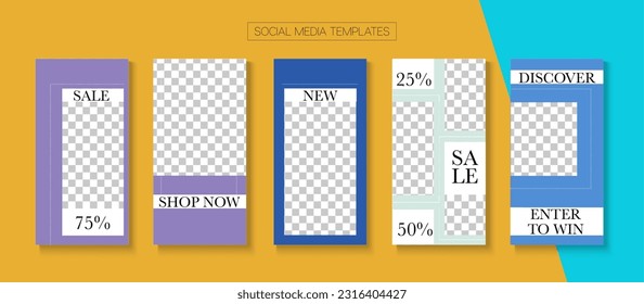 Modern Stories Vector Background. Online Shop Rich VIP Invitation Apps. Blogger Simple Cards, Social Media Kit Template. Minimal Sale, New Arrivals Story Layout. Social Media Stories Simple Set