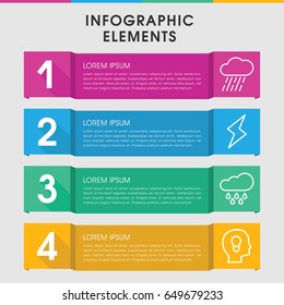 Modern storm infographic template. infographic design with storm icons includes rain, flash. can be used for presentation, diagram, annual report, web design.