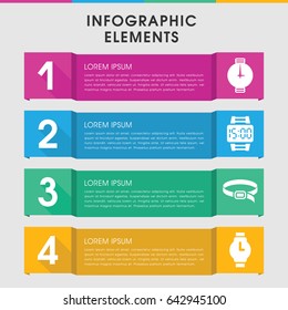 Modern strap infographic template. infographic design with strap icons includes belt, wrist watch. can be used for presentation, diagram, annual report, web design.