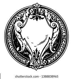 Modern Strap-Work Frame is a very antic pattern, vintage line drawing or engraving illustration.
