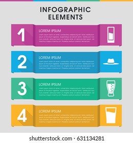 Modern straw infographic template. infographic design with straw icons includes hat, drink. can be used for presentation, diagram, annual report, web design.