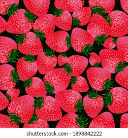 Modern strawberries. Seamless pattern for fabric.