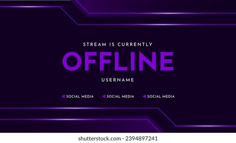 Modern stream offline background design. Abstract futuristic gaming stream banner template. Vector illustration