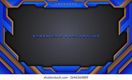 Modern Streaming Background in Blue and Brown, Stream Overlay Backdrop Design for Gamers, Live Streamers, Esports Broadcast, Digital Screen Template