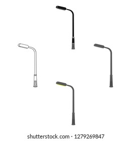 A modern street lamp.Lamppost single icon in cartoon style vector symbol stock illustration web.