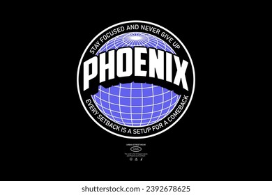 Modern streetwear phoenix quotes graphic tee design template