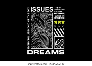 Modern streetwear style vector graphic tee design quotes templates