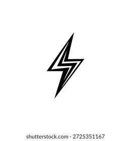 Moderno y llamativo visual con un audaz y minimalista símbolo del rayo. El diseño presenta líneas nítidas y limpias sobre un fondo transparente.
