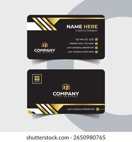 Modern Stripe Black and Gold Business Card for Premium Brand Presentation