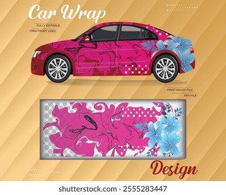 Modern stripe for car wrap with abstract sticker and vector template design.