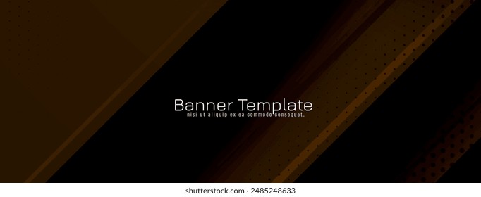 Modern stripe pattern dark brown color banner design  vector