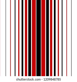 Modern stripe seamless pattern with black,white and red colors vertical parallel stripe.Vector abstract background.