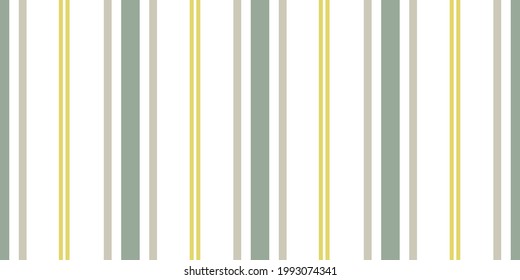 Modern Stripe seamless pattern with green, yellow and beige colors vertical parallel stripes.Vector abstract  stripe on white background.