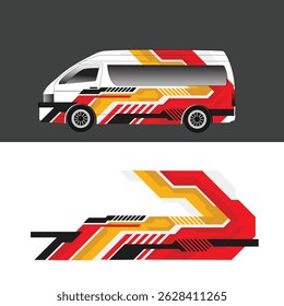 Modern stripe sticker design for van car body.