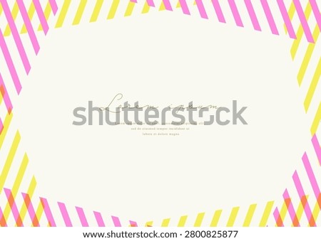 Modern Striped Background - Cheerful Yellow and Pink Abstract Frame