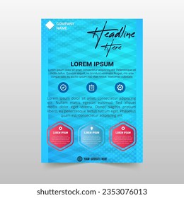 Modern Striped Blue Flyer Template With Dots, can be used for business designs, presentation designs or any suitable designs.