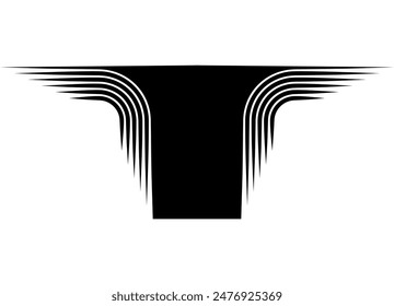 Modern striped design element - black on a white background. For car interior decoration, advertising and printing. Vector background in reto style