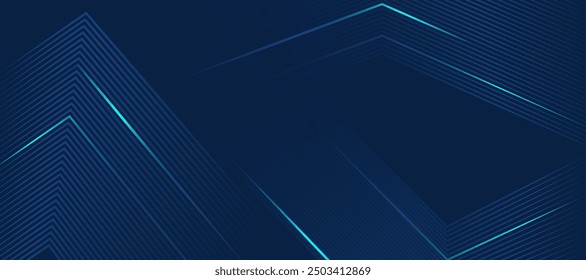 Fondo azul oscuro abstracto de líneas rayadas modernas, decoración de pared brillante de lujo, degradado de semitono para cubierta, tarjeta de visita, folleto, póster, futuro Fondo de pantalla de tecnología.